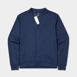 Adidas Cardigan Mens Medium Blue Parley Ocean Plastic Snap Front NWT